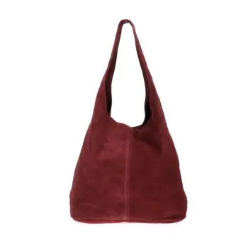 Geanta dama Monica GT3772, piele intoarsa, bordo imagine