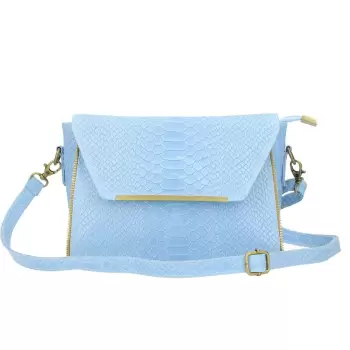 Geanta dama Nita GT1028, piele naturala, albastru deschis imagine