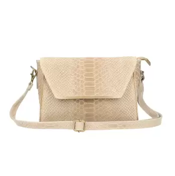 Geanta dama Nita GT917, piele naturala, taupe imagine