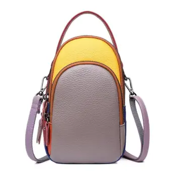 Geanta dama, Orantha GT3343, piele naturala, Multicolor imagine