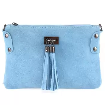 Geanta dama Tianna GT1742, piele intoarsa, albastru deschis imagine