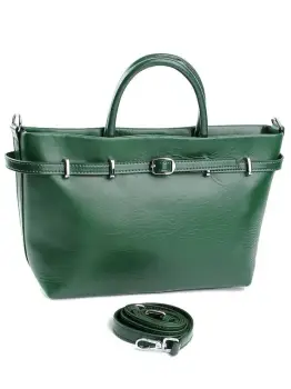 Geanta de dama, 7738, piele naturala, Verde imagine