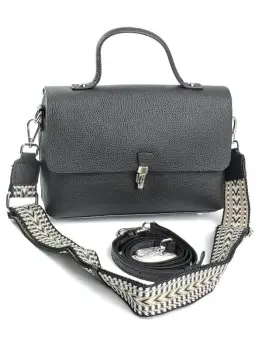 Geanta de dama, 99149, piele naturala, Neagra imagine