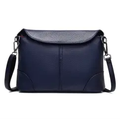 Geanta de dama, Agnella GT2868, piele naturala, Albastru imagine