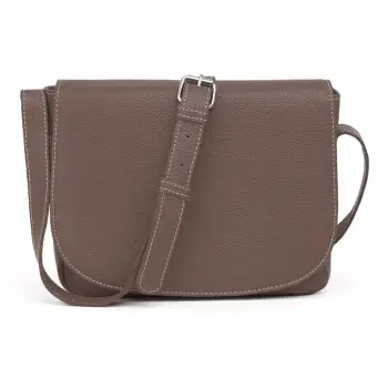 Geanta de dama, Aida GT3858, piele naturala, Dark Taupe imagine