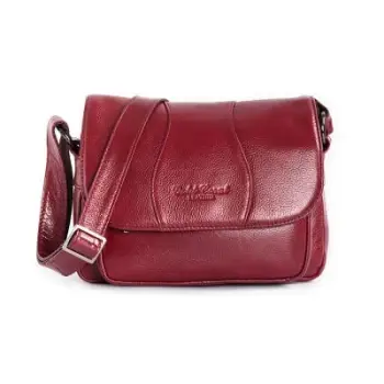 Geanta de dama, Ailana GT2873, piele naturala, Bordo imagine