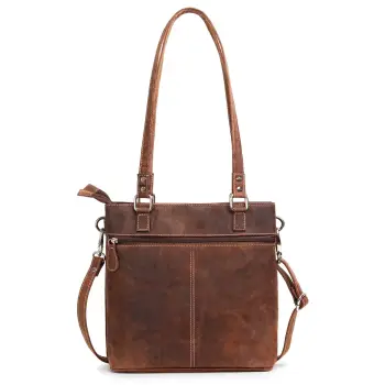 Geanta de dama, Anne GT3851, piele naturala, Maro inchis imagine