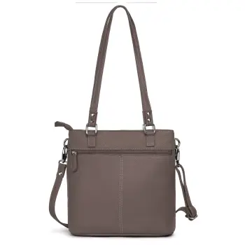 Geanta de dama, Anne GT3856, piele naturala, Dark Taupe imagine