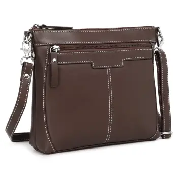 Geanta de dama, Claudie GT3881, piele naturala, Maro inchis imagine