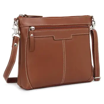 Geanta de dama, Claudie GT3883, piele naturala, Cognac imagine