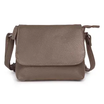Geanta de dama, Mirabela GT3898, piele naturala, Dark Taupe imagine