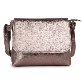 Geanta de dama, Mirabela GT3901, piele naturala, Bronz metalizat imagine