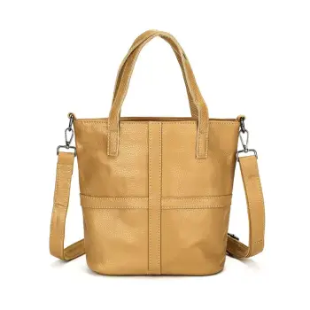 Geanta de dama, Selene GT3216, piele naturala, Galben imagine