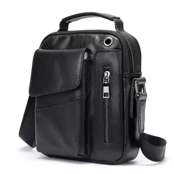 Geanta de umar pentru barbati, Harry GT1402, piele naturala, model negru imagine