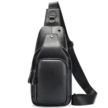 Geanta de umar pentru barbati, Nerian GT3194, piele naturala, Negru imagine