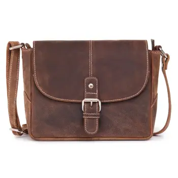 Geanta de umar unisex, Gabriele GT3868, piele naturala, Maro inchis imagine