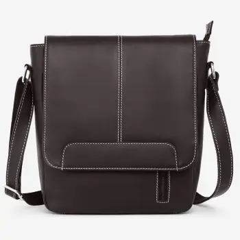 Geanta de umar unisex, Gabrielle, GT3873, piele naturala, Maro inchis imagine