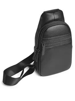 Geanta pentru barbati, 9138, piele naturala, Negru imagine