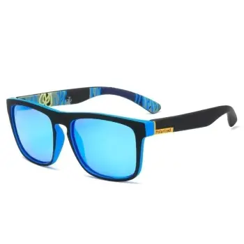Ochelari de soare unisex, SG017, Negru/Albastru imagine