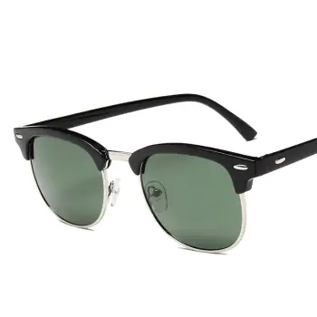 Ochelari de soare unisex, SG049, Negru/Verde imagine
