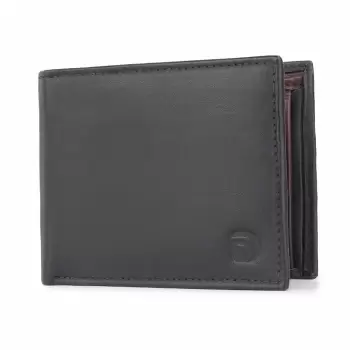 Portofel barbati Delis, Narcis PT1160, piele naturala, Negru-Maro imagine