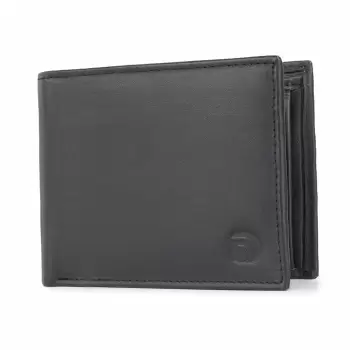 Portofel barbati Delis, Narcis PT1161, piele naturala, Negru-Rosu imagine