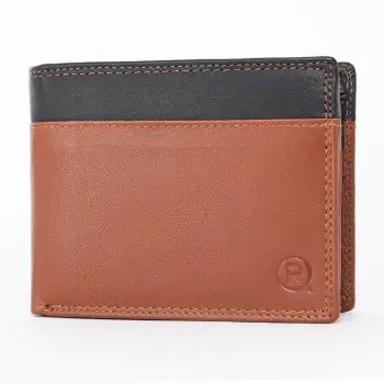 Portofel barbati Ronno, Aziel PT1472, piele naturala, Maro/Negru imagine