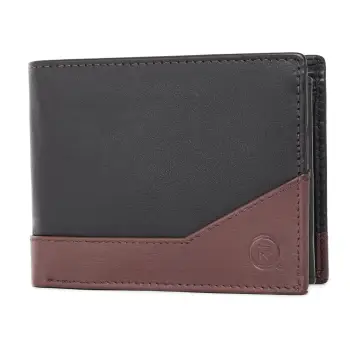 Portofel barbati Ronno, Dominic PT1474, piele naturala, Negru - Maro imagine