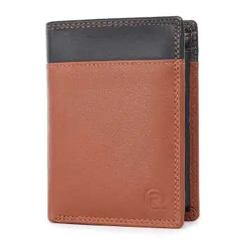 Portofel barbati Ronno, Eryx PT1473, piele naturala, Maro/Negru imagine