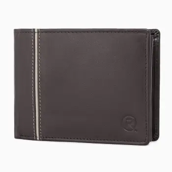 Portofel barbati Ronno, Traian PT1449, piele naturala, Maro / Crem imagine