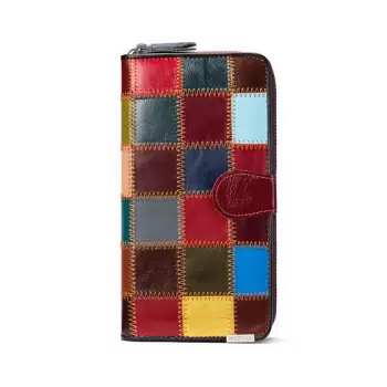 Portofel dama, Becca PT1153, piele naturala, model multicolor imagine