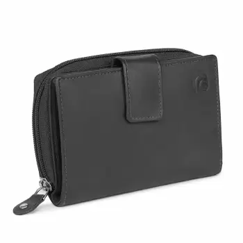 Portofel dama Delis, Annelisse PT1181, piele naturala, Negru imagine