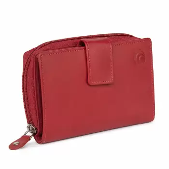 Portofel dama Delis, Annelisse PT1183, piele naturala, Rosu imagine