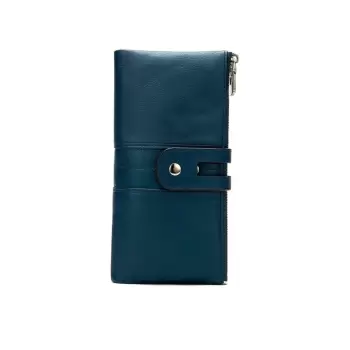 Portofel dama Delis, Bathilda PT1218, piele naturala, Albastru imagine