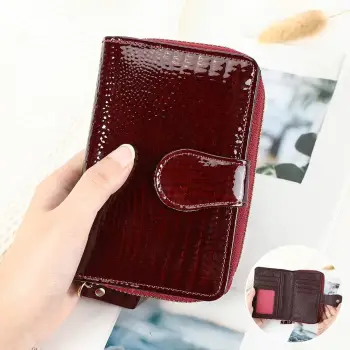 Portofel dama Delis, Yasmine PT1441, piele naturala, Bordo imagine