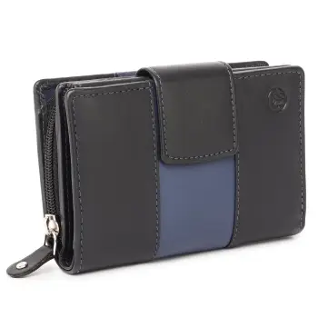 Portofel dama Marquise, Blanca PT1497, piele naturala, Negru/Albastru imagine