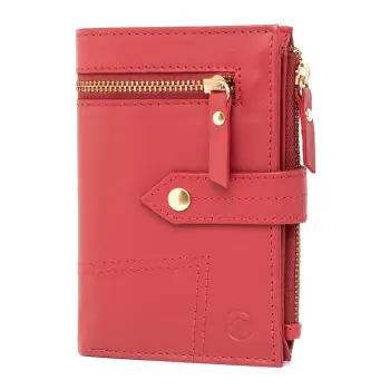 Portofel dama Marquise, Leandra PT1499, piele naturala, Rosu imagine