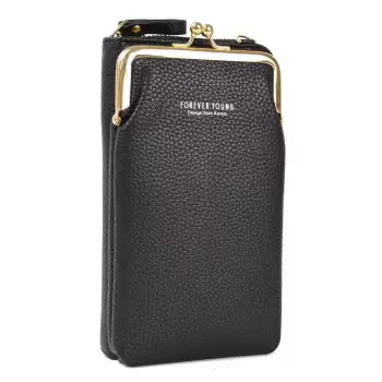 Portofel tip geanta, Angela PT515, model negru imagine