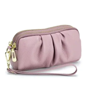 Portofel tip geanta, Rain PT1334, piele naturala, Mov imagine