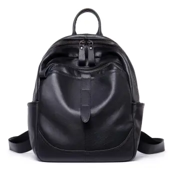 Rucsac dama, Amita GT2072, piele naturala, Negru imagine