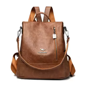 Rucsac dama Carina GT2165, antifurt, Maro imagine