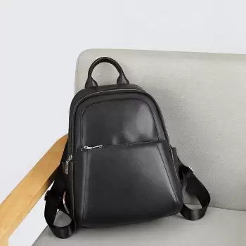 Rucsac dama, Cataluna GT2075, piele naturala, Negru imagine