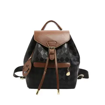 Rucsac dama, Elunara GT3610, Negru/Maro imagine