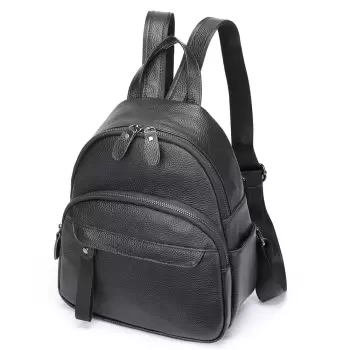 Rucsac dama, Nylay GT1521, piele naturala, model negru imagine