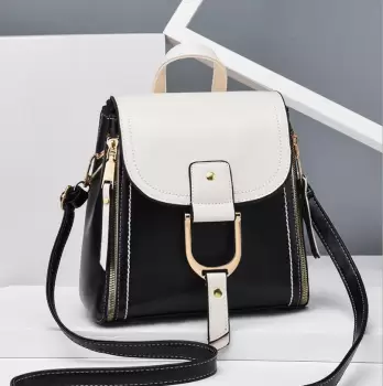 Rucsac dama, Prema GT2275, Negru/Alb imagine