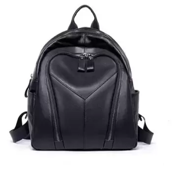 Rucsac dama, Varvara GT2071, piele naturala, Negru imagine