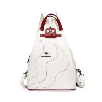 Rucsac dama, Viella GT3593, Crem/Rosu imagine