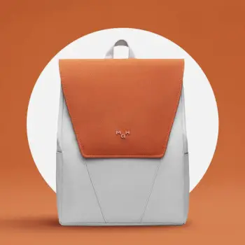 Rucsac unisex, Vivian GT2360, Alb/Portocaliu imagine