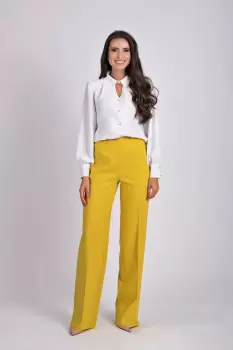 Pantaloni evazati cu talie inalta imagine