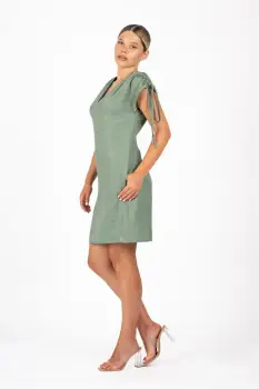 Rochie casual din vascoza cu buzunare imagine